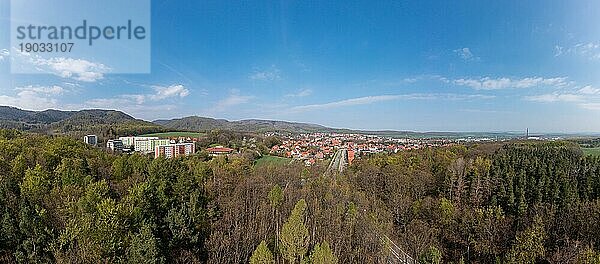 Luftbild Ilsenburg im Frühjahr Panorama