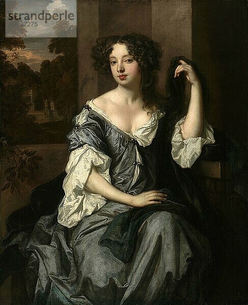 Louise Renee de Penancoet de Kerouaille  Duchess of Portsmouth (1649 bis 1734)  war eine der Mätressen Karls II. von England und Hofdame Henrietta Anne Stuarts  der Herzogin von Orléans  Historisch  digital restaurierte Reproduktion von einer Vorlage aus der damaligen Zeit