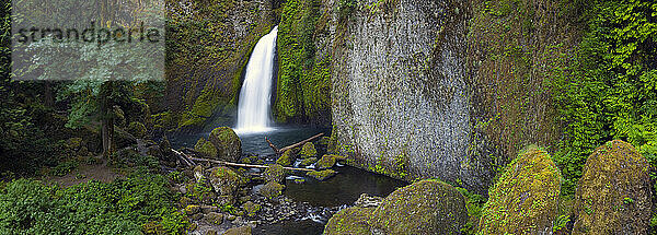 Wahclella Falls ist ein Wasserfall entlang der Columbia River Gorge in Oregon. August 2009.