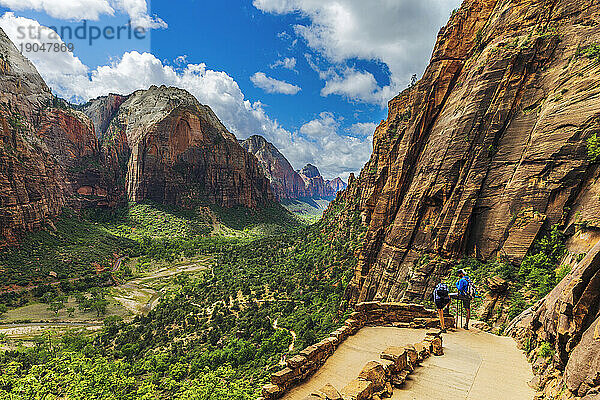 Weg zum Gipfel des Angels Landing im Zion-Nationalpark  Utah  USA