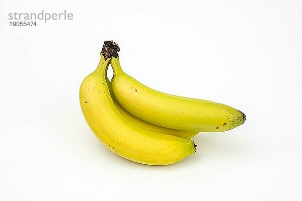 Fast reife Bananen  Studioaufnahme  weisser Hintergrund  gesunde Ernährung