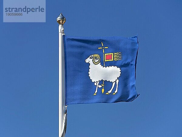 Flagge mit Wappen der Insel Gotland  Schweden  Europa