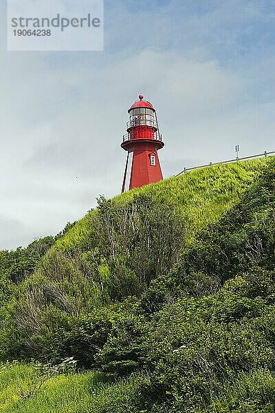 Roter Leuchtturm  La Martre  nördlicher Sankt Lorenz Strom  Provinz Quebec  Kanada  Nordamerika