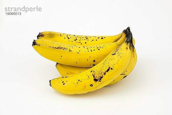 Überreife Bananen  Studioaufnahme  weisser Hintergrund  gesunde Ernährung