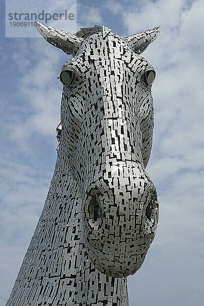 The Kelpies (Andy Scott)  Kunst  Skulptur  Perdekopf  Skinflats  Falkirk  Schottland  Großbritannien  Europa