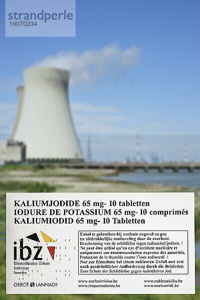 Kernkraftwerk Doel und Jodidtabletten zum Schutz der belgischen Bevölkerung vor radioaktivem Niederschlag im Falle eines Unfalls oder Lecks in Belgien