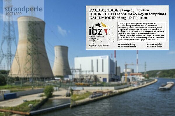 Das Kernkraftwerk Tihange und Jodidtabletten zum Schutz der belgischen Bevölkerung vor radioaktivem Niederschlag im Falle eines Unfalls oder Lecks in Belgien