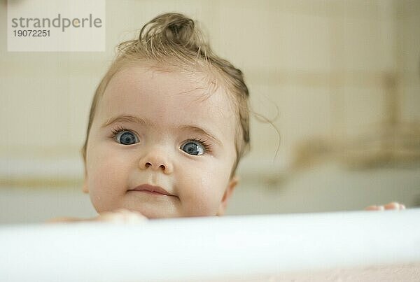 Baby Lilli bathes