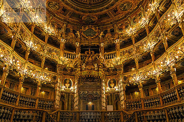 Interior of the Margravial Opera House  UNESCO World Heritage Site  Bayreuth  Bavaria  Germany  Europe