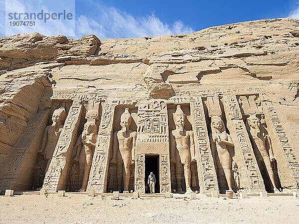 The temple of Hathor and Nefertari (The Small Temple of Abu Simbel)  UNESCO World Heritage Site  Abu Simbel  Egypt  North Africa  Africa