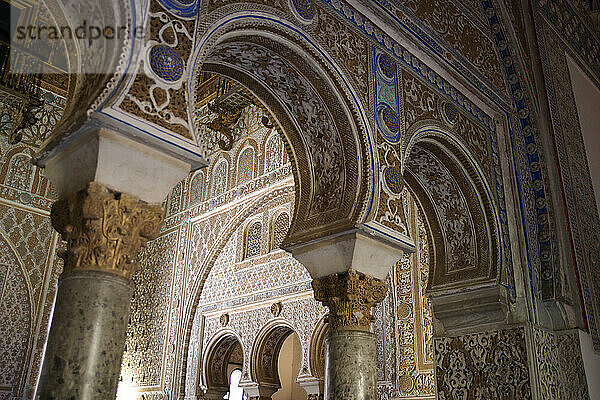 Interior  Alcazar  UNESCO World Heritage Site  Seville  Andalusia  Spain  Europe