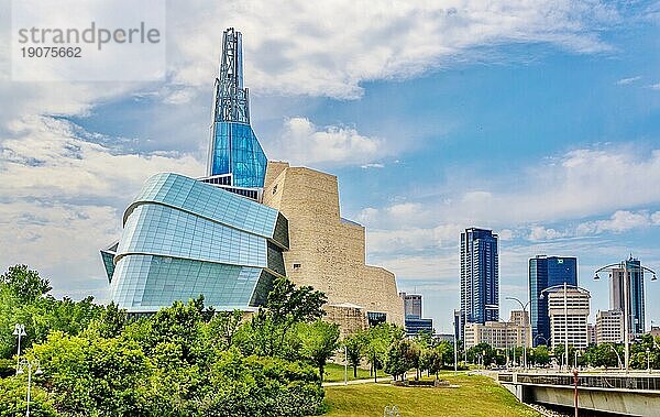 The Canadian Museum for Human Rights  opened in 2014  won awards for its architecture  Winnipeg  Manitoba  Canada  North America