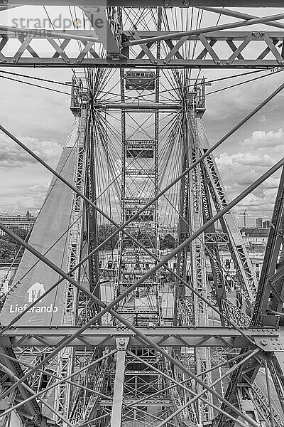 Das Wiener Riesenrad  Schwarz-Weiss Aufnahme  Prater  Wien  Österreich  Europa