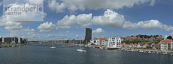 Panoramaaufnahme  Hafen  Alsik Hotel  Sønderborg  Syddanmark  Dänemark  Europa