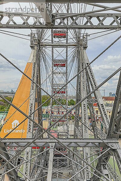 Das Wiener Riesenrad im Vergnügungspark Prater  Wien  Österreich  Europa