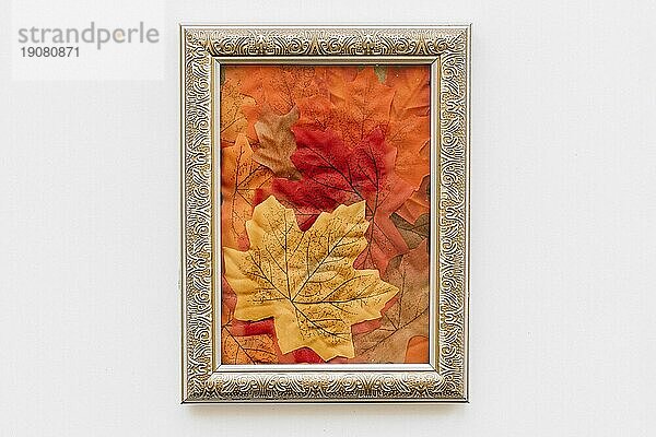 Vintage Rahmen mit Herbstblatt innen