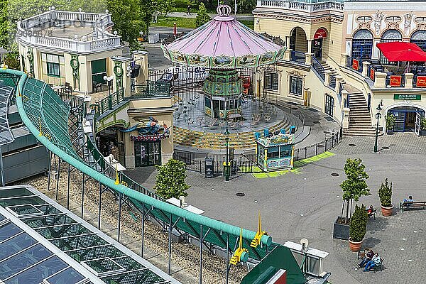 Das Kettenkarussell  Ansicht von oben  Prater  Wien  Österreich  Europa