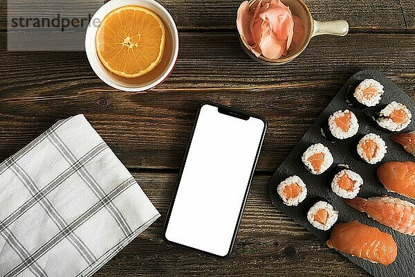 Draufsicht Copy Paste mit Sushi