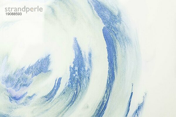 Close up blau Aquarell Striche weißen Schaum Hintergrund