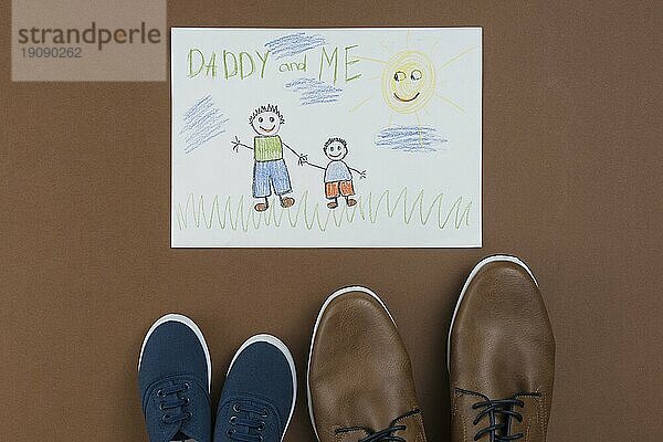 Daddy me Zeichnung mit Mann Kind Schuhe