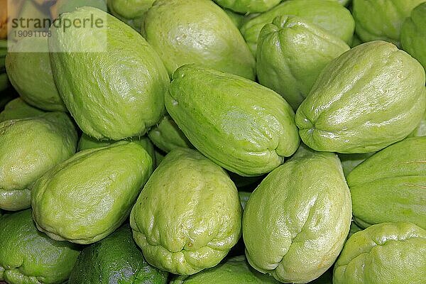 Chayote (Sechium adule) vegetables  farmers' market  Funchal  Madeira Island