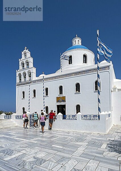 Kirche der Panagia Platsani Akathistos Hymnus  Ia  Oia  Santorin  Griechenland  Europa