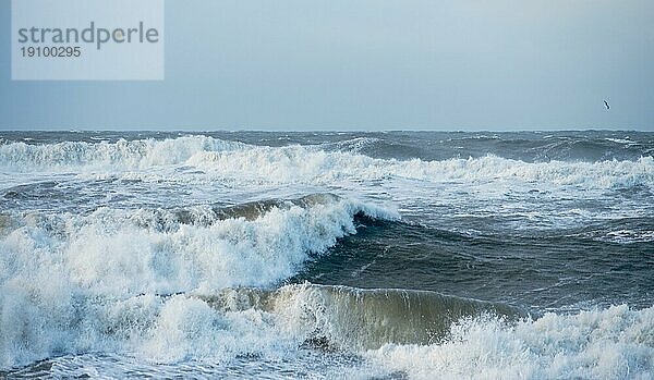 Sturm tief Ausläufer auf der Nordseeinsel Sylt