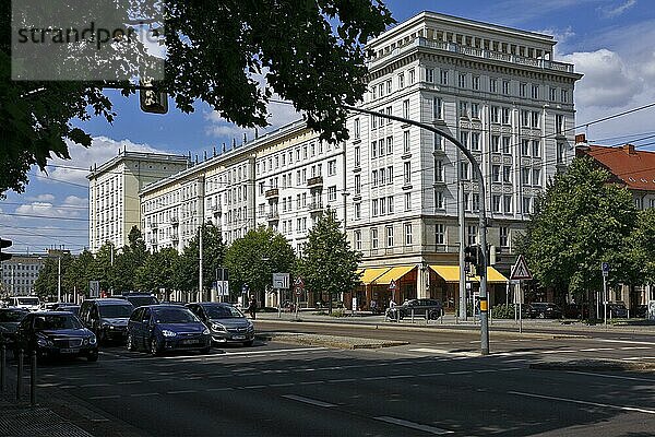 Poststalinistische Architektur in der Innenstadt von Magdeburg  Sachsen-Anhalt  Deutschland  Europa