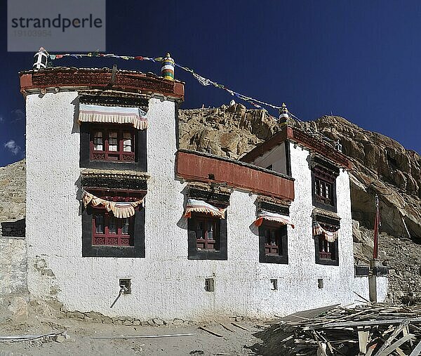 Malerische Ansicht eines traditionellen Hauses in Ladakh  Indien  Asien