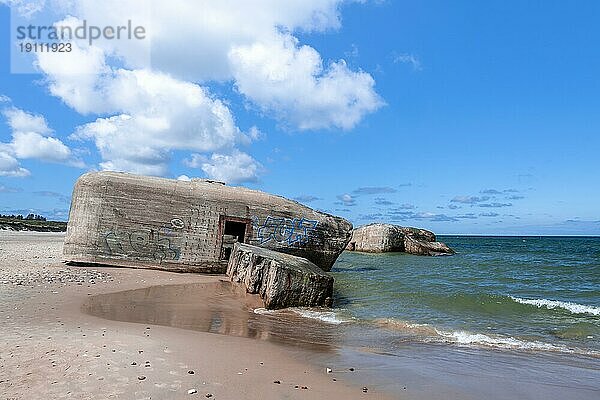 Bunker am Strand  Relikte des Atlantikwalls aus dem 2. Weltkrieg  Dänemark  Europa