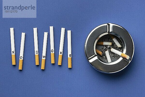 Draufsicht ohne Tabak Tag Elemente Zusammensetzung