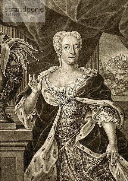 Portrait of Charlotte Louise von Anhalt  1739 bis 1767  Historisch  digital restaurierte Reproduktion von einer Vorlage aus der damaligen Zeit