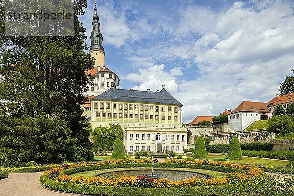 Schloss Weesenstein erhebt sich auf einem Felsvorsprung aus Knotenglimmerschiefer mit Quarziteinlagerungen über dem Tal der Müglitz etwa 3 km südlich von Dohna im Ortsteil Weesenstein der Gemeinde Müglitztal. Es diente über Jahrhunderte als Wohnsitz lokaler Adelsgeschlechter  aber auch des Fürstenhauses der Wettiner