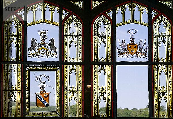 Innenansicht  Fenster  Armory  Abbotsford House  Melrose  Scotland  Großbritannien  Europa