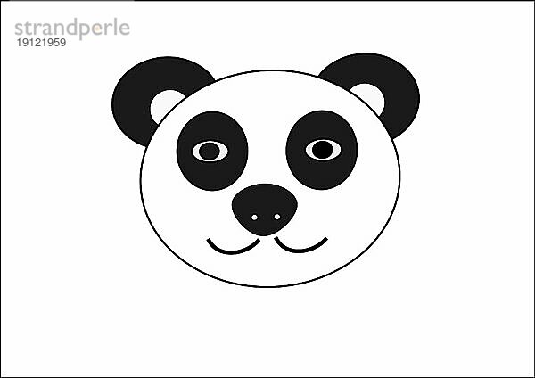 Portrait eines Pandabären  weißer Hintergrund  Illustration