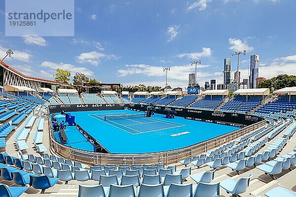 MELBOURNE  AUSTRALIEN  15. JANUAR: Stimmung vor den Australian Open 2022 im Melbourne Park am 15. Januar 2022 in Melbourne  Australien  Ozeanien