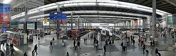 Panorama  Hauptbahnhof München  Innenansicht  München  Bayern  Deutschland  Europa