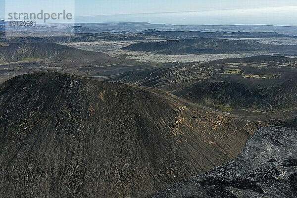 Berg Stóri hrútur  Vulkangebiet Fagradalsfjall und erkaltete Lava  Krýsuvík-Vulkansystem  Reykjanes Halbinsel  Südisland  Island  Europa