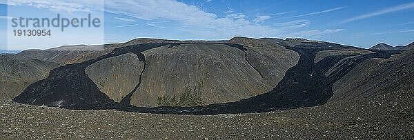 Vulkan Fagradalsfjall und erkaltete Lava  Krýsuvík-Vulkansystem  Reykjanes Halbinsel  Südisland  Island  Europa