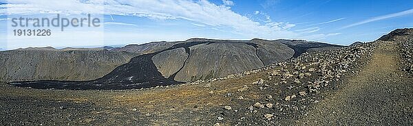 Vulkan Fagradalsfjall und erkaltete Lava  Krýsuvík-Vulkansystem  Reykjanes Halbinsel  Südisland  Island  Europa