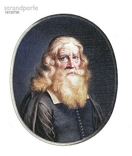Nathanael Dilger (1604-1679)  Pastor und Minister in Danzig  Historisch  digital restaurierte Reproduktion von einer Vorlage aus der Vergangenheit