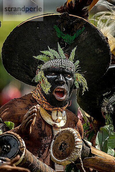 Tänzer in Kriegsbemalung  Sing Sing  Festival  Mount Hagen  Papua Neu-Guinea