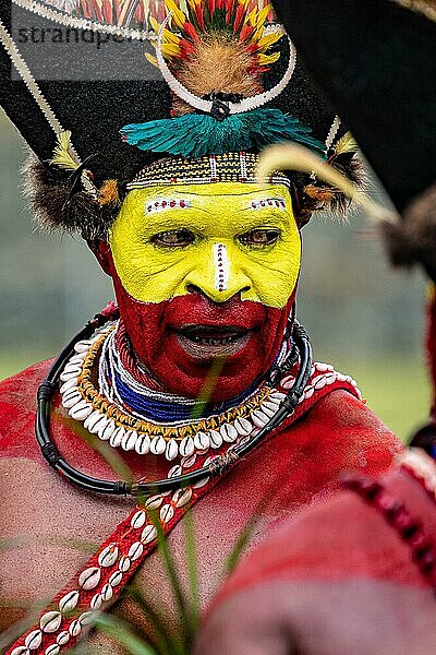 Tänzer in Kriegsbemalung  Sing Sing  Festival  Mount Hagen  Papua Neu-Guinea