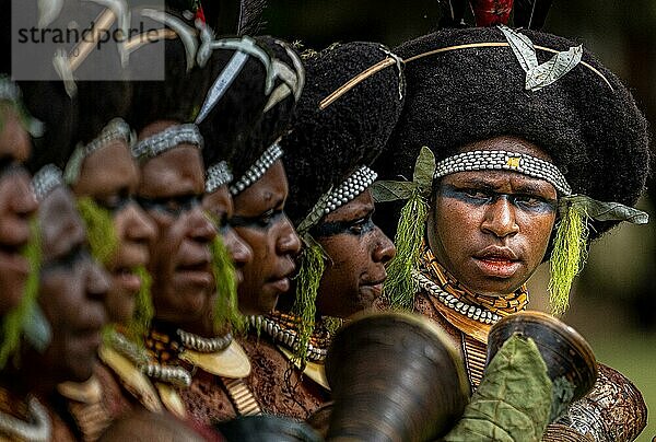 Tänzer in Kriegsbemalung  Sing Sing  Festival  Mount Hagen  Papua Neu-Guinea