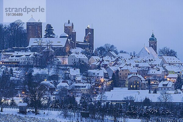 Burg Stolpen im Landkreis Sächsische Schweiz  im Winter