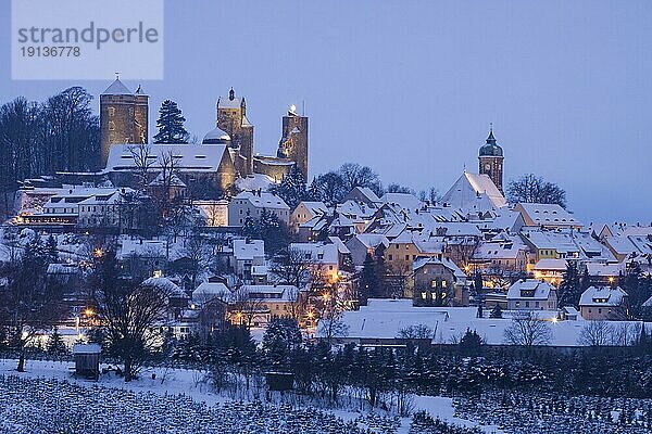 Burg Stolpen im Landkreis Sächsische Schweiz  im Winter