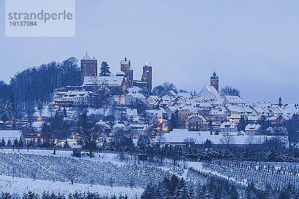 Burg Stolpen im Landkreis Sächsische Schweiz  im Winter