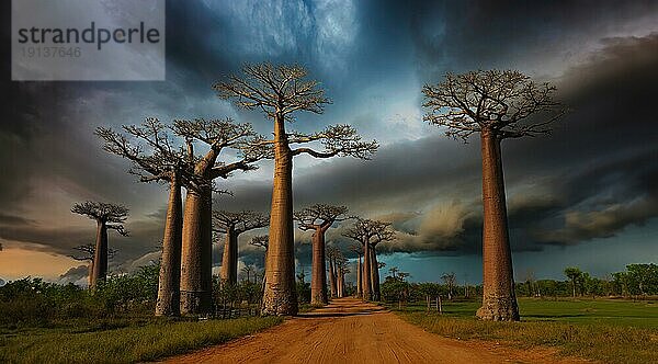 Baobab Allle im Westen von Madagaskar bei Morondava