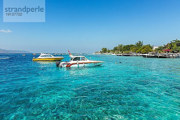 Türkises Meer  Gili Trawangan  Lombok  West Nusa Tenggara  Indonesien  Südostasien  Asien