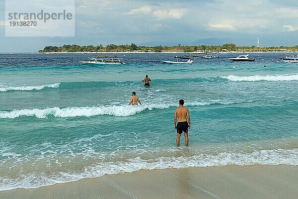 Strand auf Gili Trawangan  Insel vor Lombok  West Nusa Tenggara  Indonesien  Südostasien  Asien